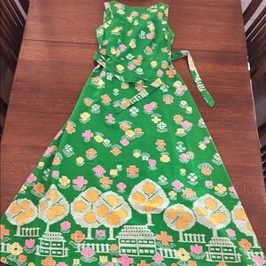 Green Floral Patterned Maxi Dress